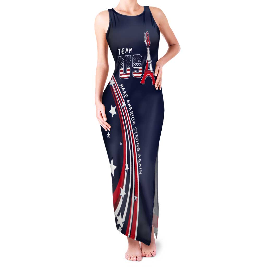 Personalized USA One For All Tank Maxi Dress Go Paris 2024 - Wonder Print Shop