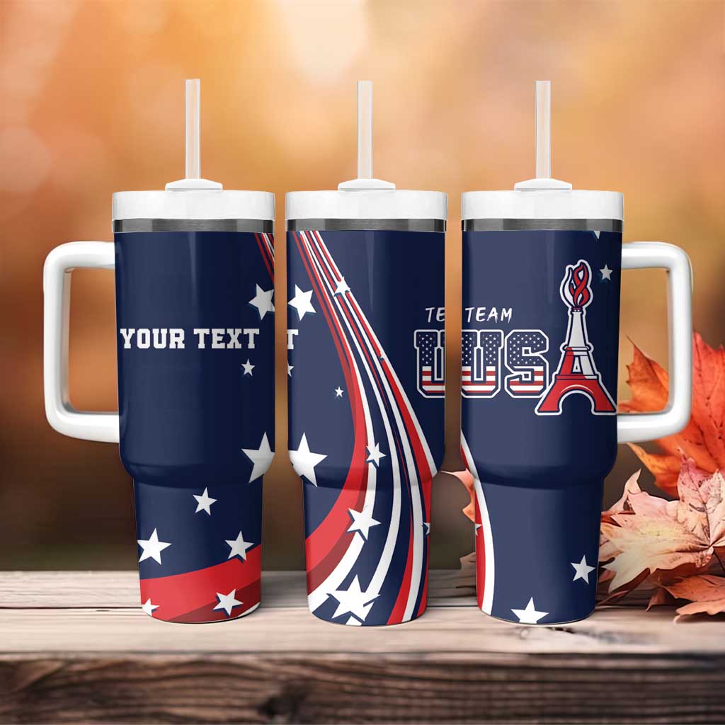 Personalized USA One For All Tumbler With Handle Go Paris 2024 - Wonder Print Shop