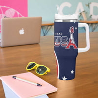 Personalized USA One For All Tumbler With Handle Go Paris 2024 - Wonder Print Shop
