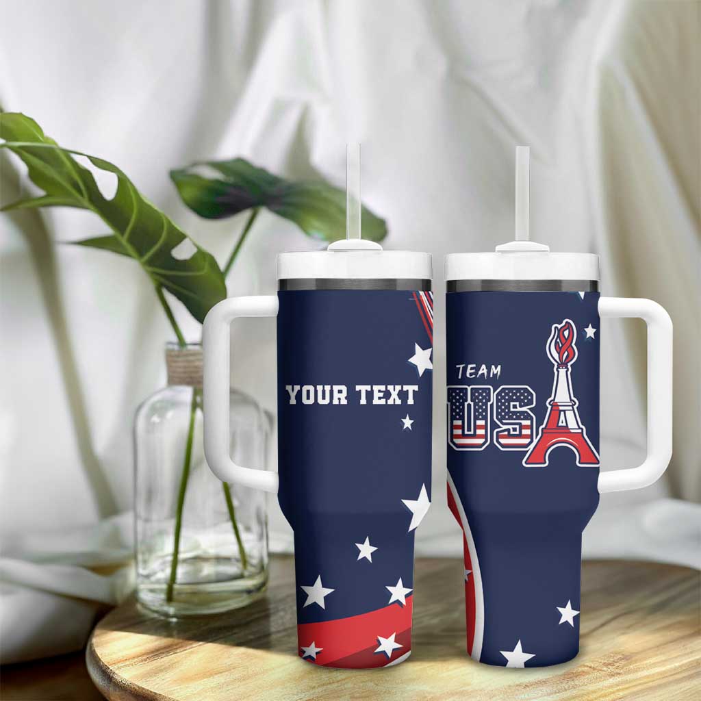 Personalized USA One For All Tumbler With Handle Go Paris 2024 - Wonder Print Shop