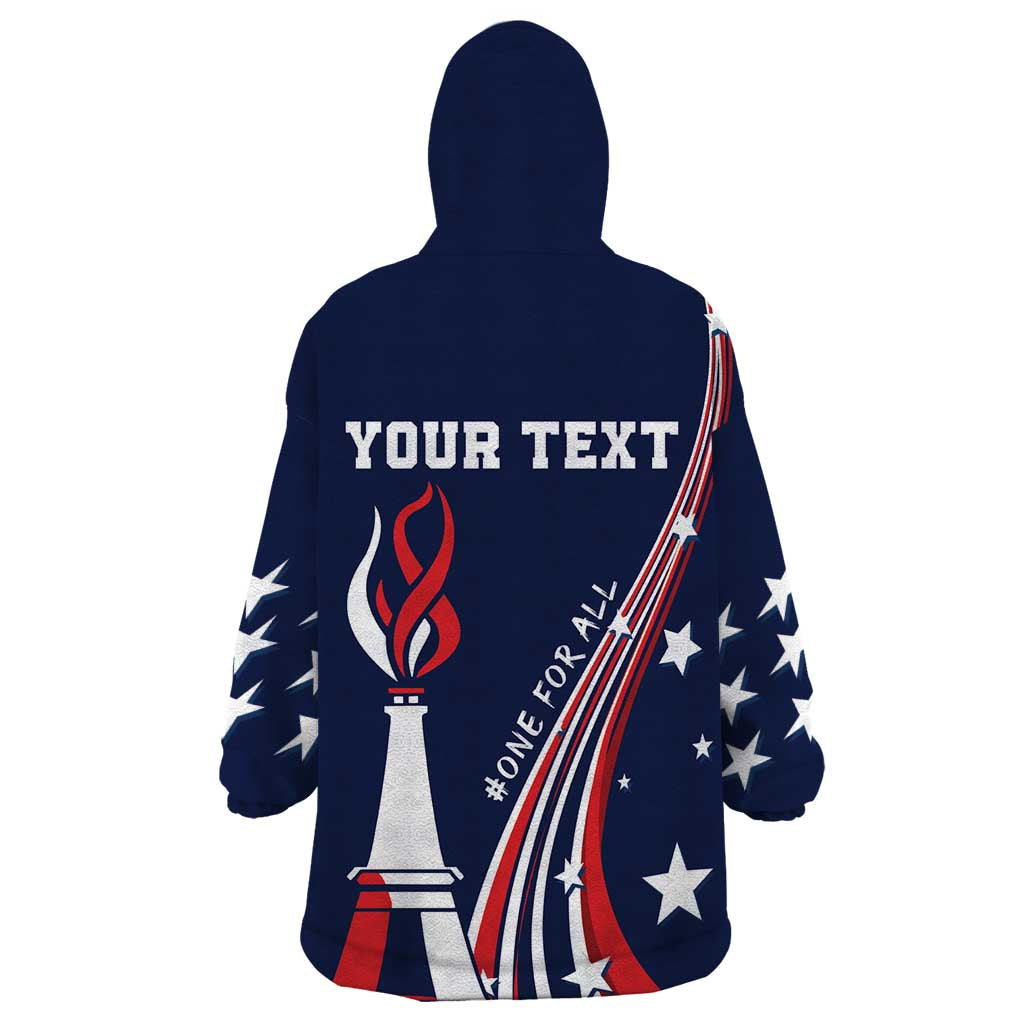 Personalized USA One For All Wearable Blanket Hoodie Go Paris 2024 - Wonder Print Shop
