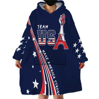 Personalized USA One For All Wearable Blanket Hoodie Go Paris 2024 - Wonder Print Shop