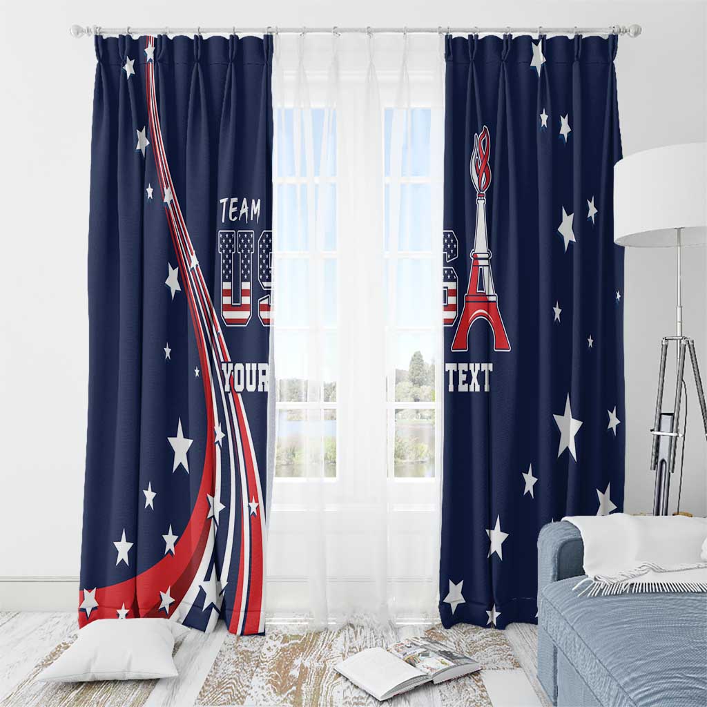Personalized USA One For All Window Curtain Go Paris 2024 - Wonder Print Shop