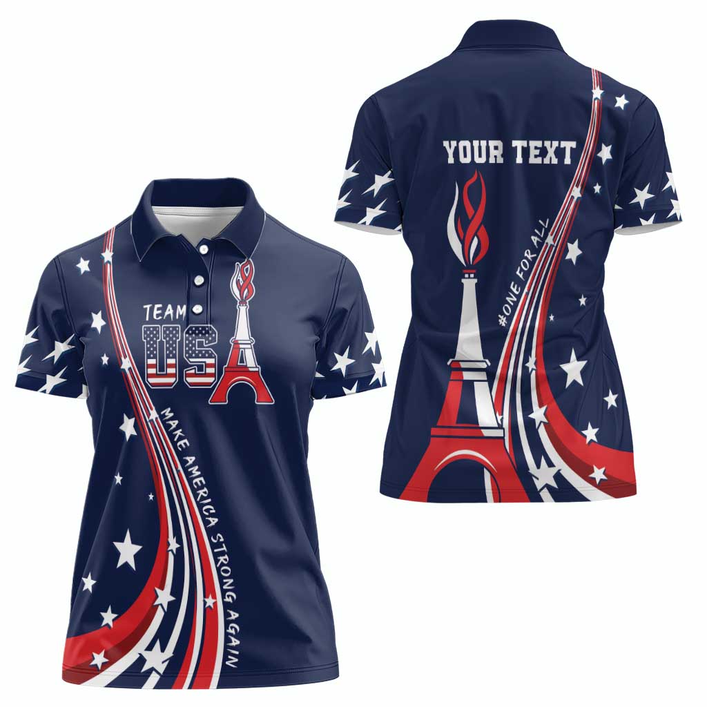 Personalized USA One For All Women Polo Shirt Go Paris 2024 - Wonder Print Shop