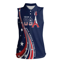 Personalized USA One For All Women Sleeveless Polo Shirt Go Paris 2024 - Wonder Print Shop