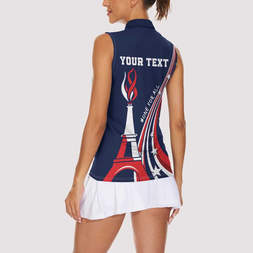 Personalized USA One For All Women Sleeveless Polo Shirt Go Paris 2024 - Wonder Print Shop