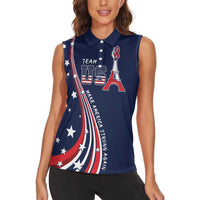 Personalized USA One For All Women Sleeveless Polo Shirt Go Paris 2024 - Wonder Print Shop
