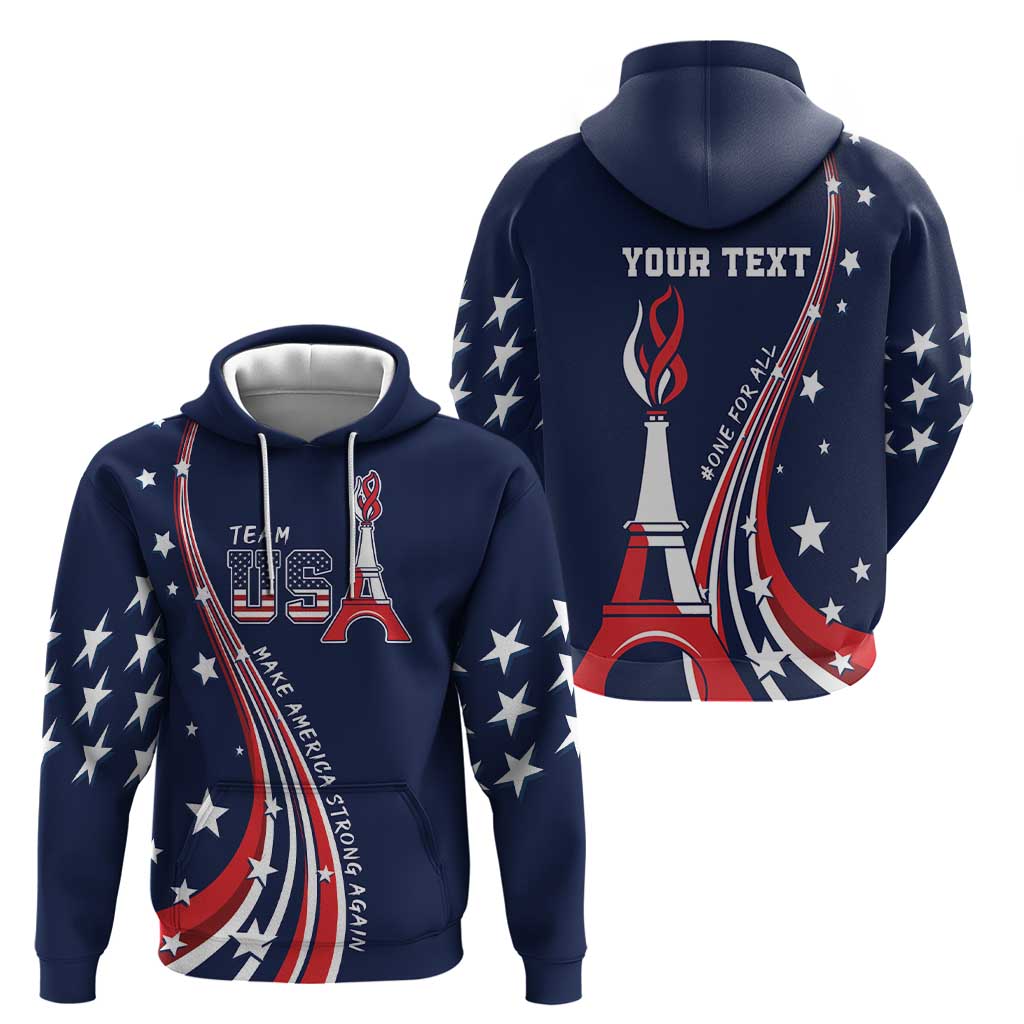 Personalized USA One For All Zip Hoodie Go Paris 2024 - Wonder Print Shop