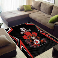 Custom Canada Rugby Pacific Area Rug Beaver and Maple Leaf LT9 - Wonder Print Shop