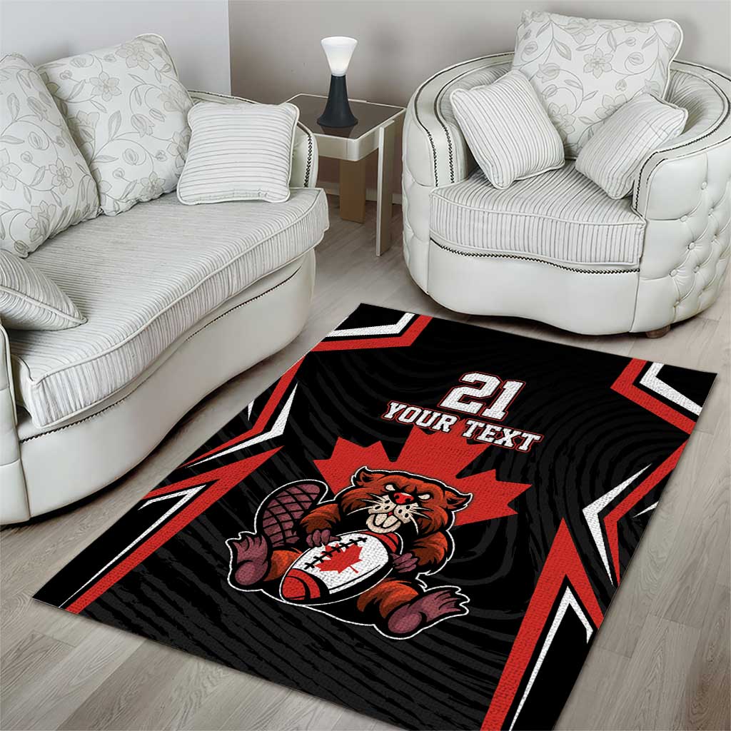 Custom Canada Rugby Pacific Area Rug Beaver and Maple Leaf LT9 - Wonder Print Shop