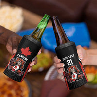 Custom Canada Rugby Pacific 4 in 1 Can Cooler Tumbler Beaver and Maple Leaf LT9 - Wonder Print Shop