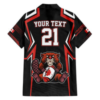 Custom Canada Rugby Pacific Family Matching Puletasi and Hawaiian Shirt Beaver and Maple Leaf - Wonder Print Shop