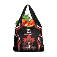 Custom Canada Rugby Pacific Grocery Bag Beaver and Maple Leaf