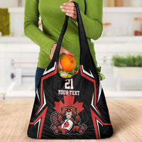 Custom Canada Rugby Pacific Grocery Bag Beaver and Maple Leaf