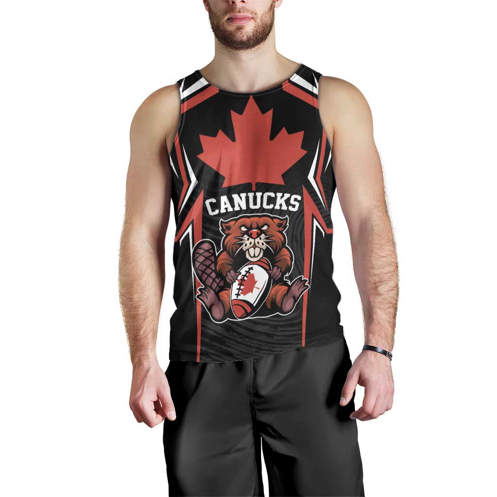 Custom Canada Rugby Pacific Men Tank Top Beaver and Maple Leaf - Wonder Print Shop