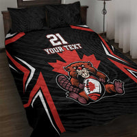 Custom Canada Rugby Pacific Quilt Bed Set Beaver and Maple Leaf - Wonder Print Shop