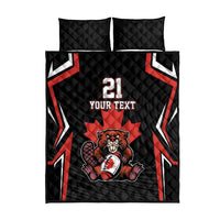 Custom Canada Rugby Pacific Quilt Bed Set Beaver and Maple Leaf - Wonder Print Shop