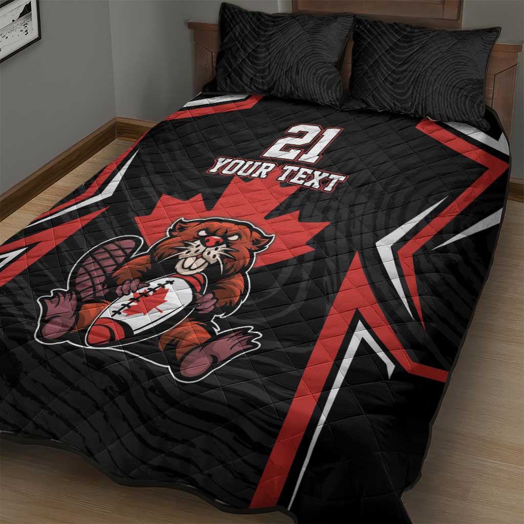 Custom Canada Rugby Pacific Quilt Bed Set Beaver and Maple Leaf - Wonder Print Shop