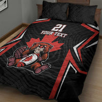 Custom Canada Rugby Pacific Quilt Bed Set Beaver and Maple Leaf - Wonder Print Shop