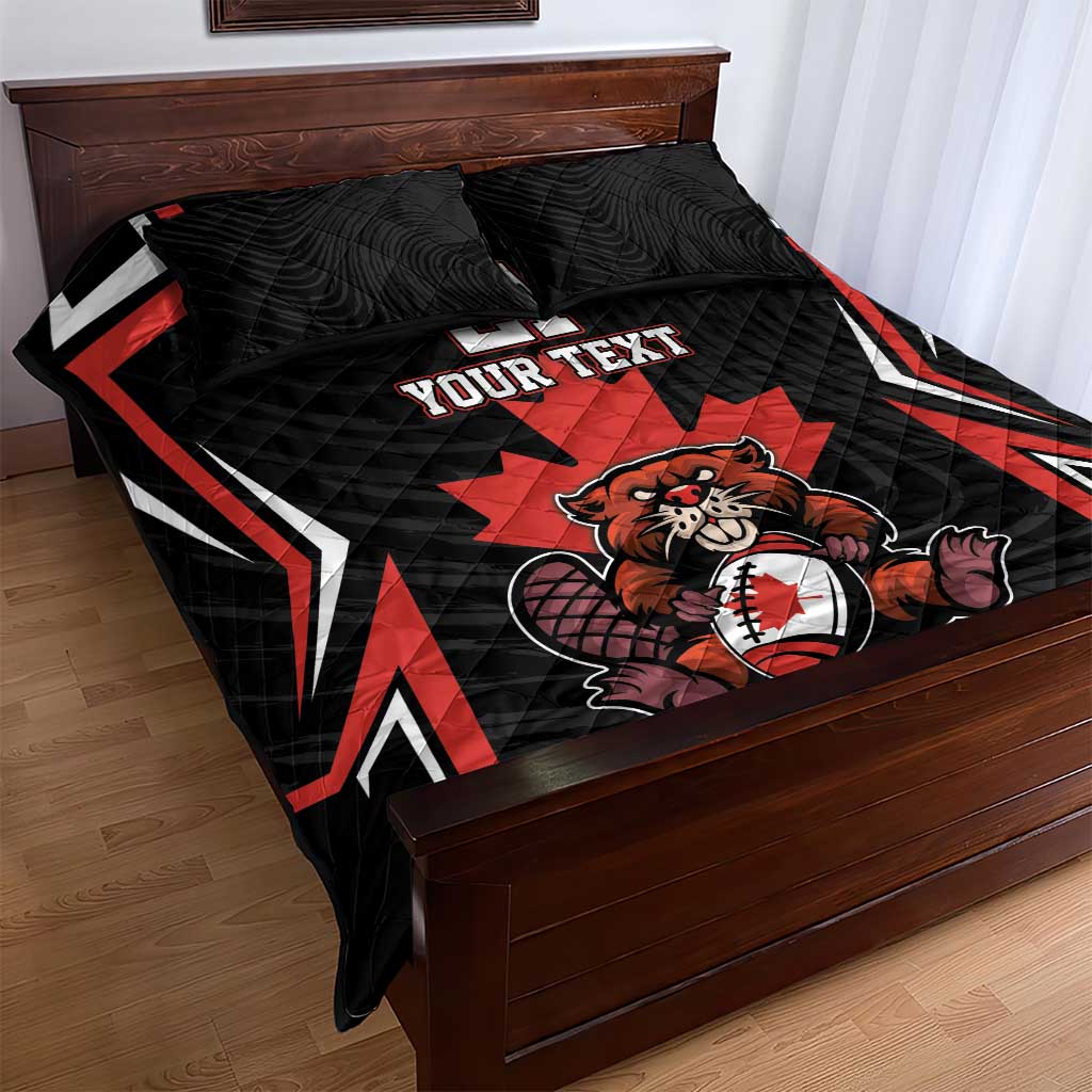 Custom Canada Rugby Pacific Quilt Bed Set Beaver and Maple Leaf - Wonder Print Shop