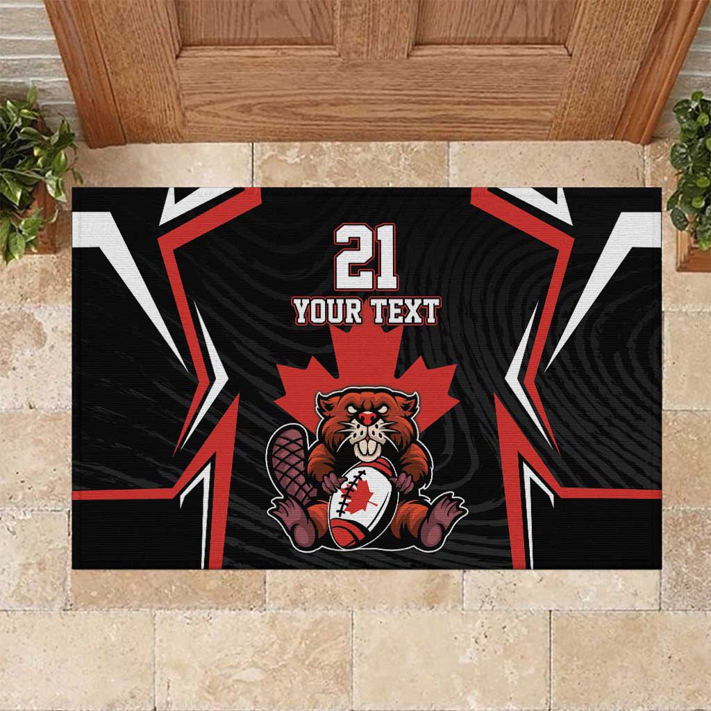 Custom Canada Rugby Pacific Rubber Doormat Beaver and Maple Leaf - Wonder Print Shop