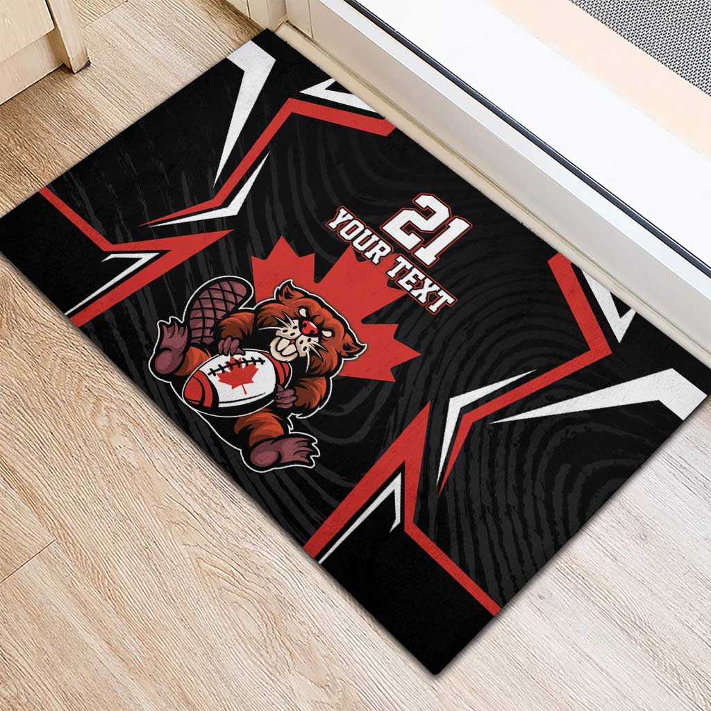 Custom Canada Rugby Pacific Rubber Doormat Beaver and Maple Leaf - Wonder Print Shop