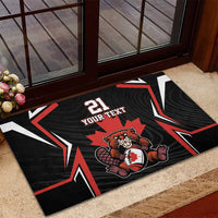 Custom Canada Rugby Pacific Rubber Doormat Beaver and Maple Leaf - Wonder Print Shop
