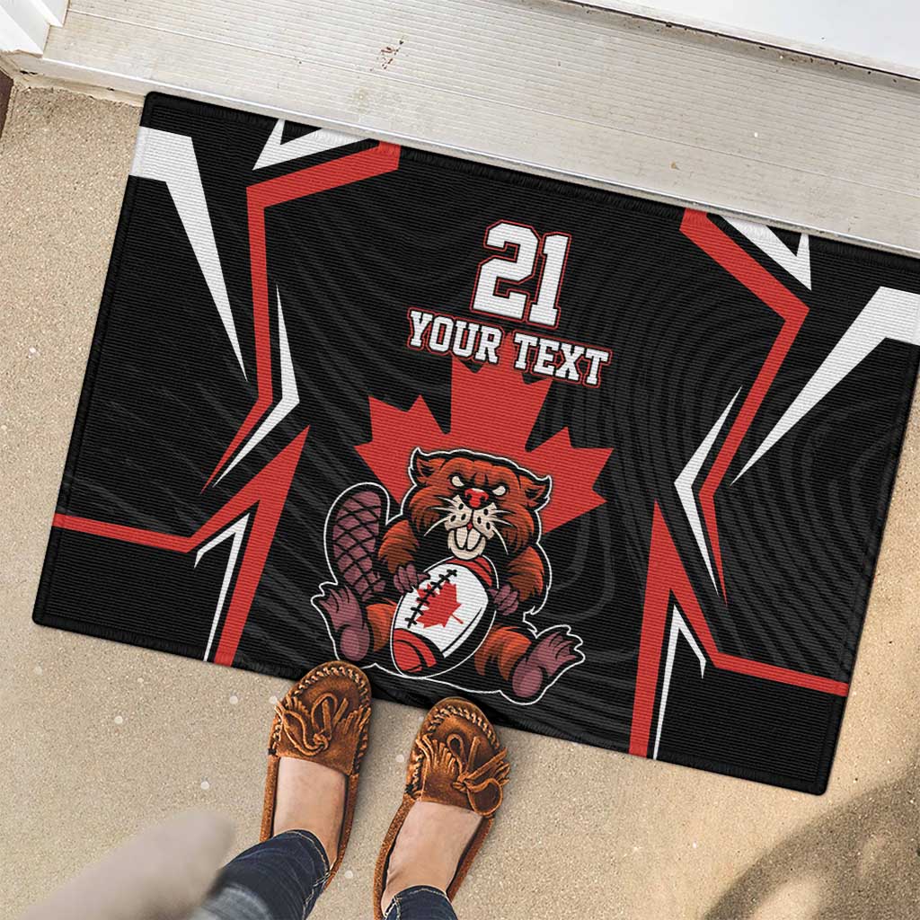 Custom Canada Rugby Pacific Rubber Doormat Beaver and Maple Leaf - Wonder Print Shop