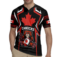 Custom Canada Rugby Pacific Rugby Jersey Beaver and Maple Leaf - Wonder Print Shop