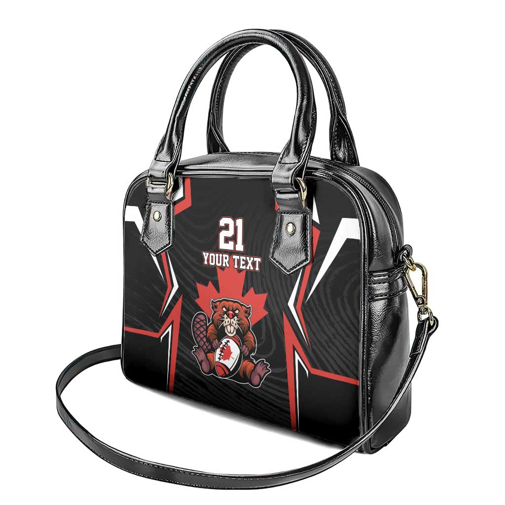 Custom Canada Rugby Pacific Shoulder Handbag Beaver and Maple Leaf