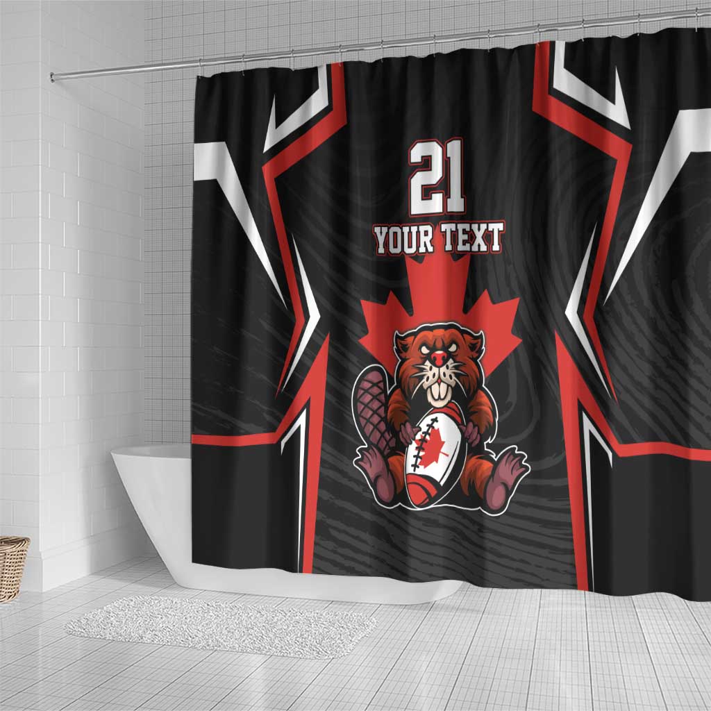 Custom Canada Rugby Pacific Shower Curtain Beaver and Maple Leaf