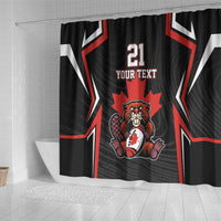 Custom Canada Rugby Pacific Shower Curtain Beaver and Maple Leaf