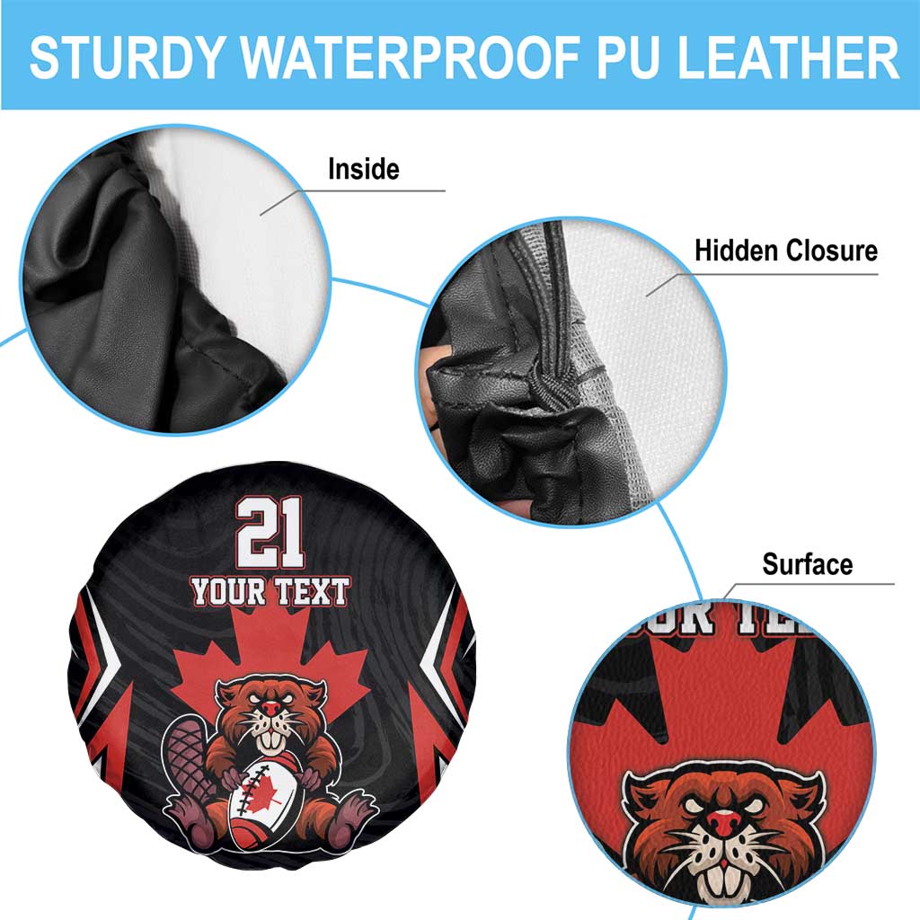 Custom Canada Rugby Pacific Spare Tire Cover Beaver and Maple Leaf - Wonder Print Shop