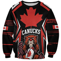 Custom Canada Rugby Pacific Sweatshirt Beaver and Maple Leaf - Wonder Print Shop