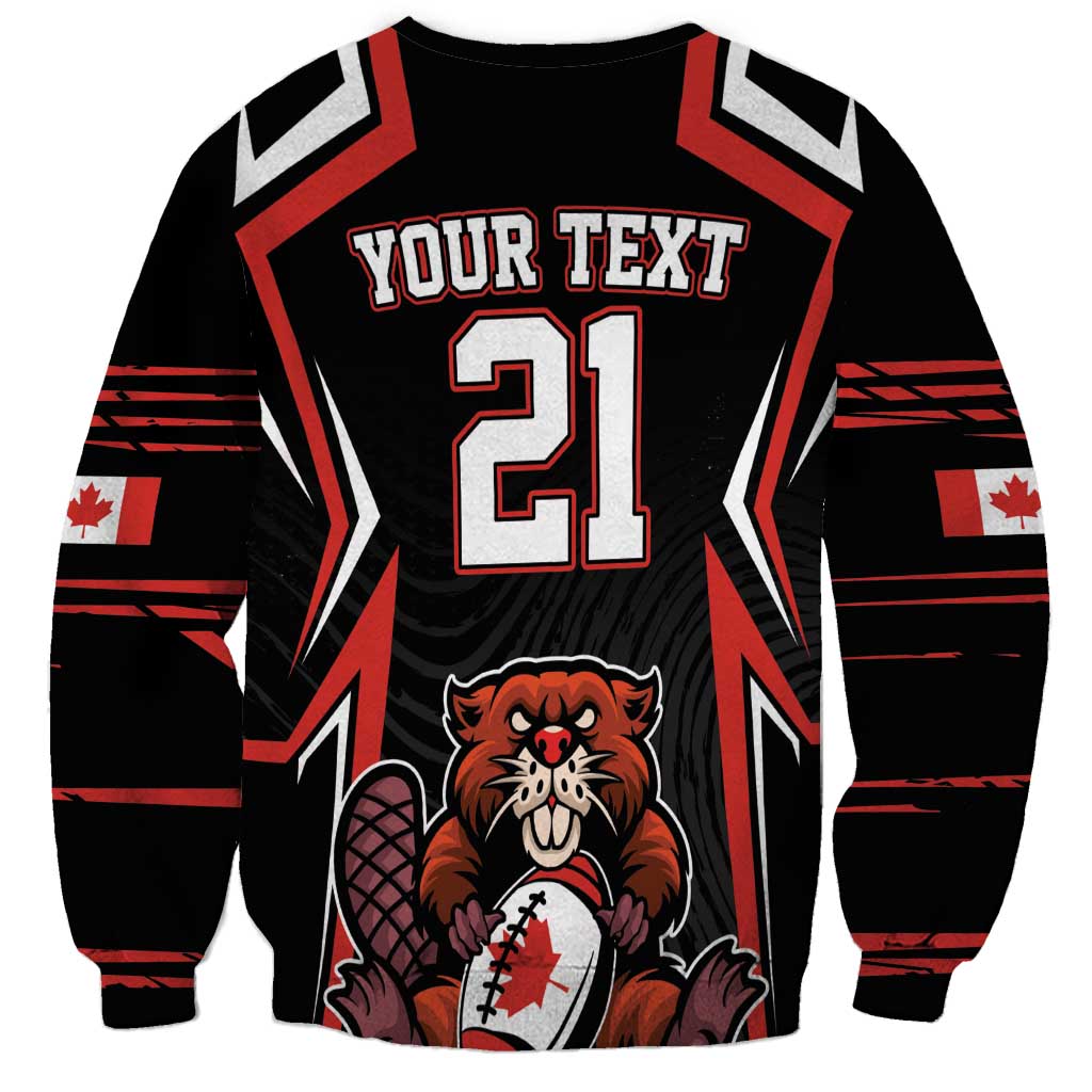 Custom Canada Rugby Pacific Sweatshirt Beaver and Maple Leaf - Wonder Print Shop