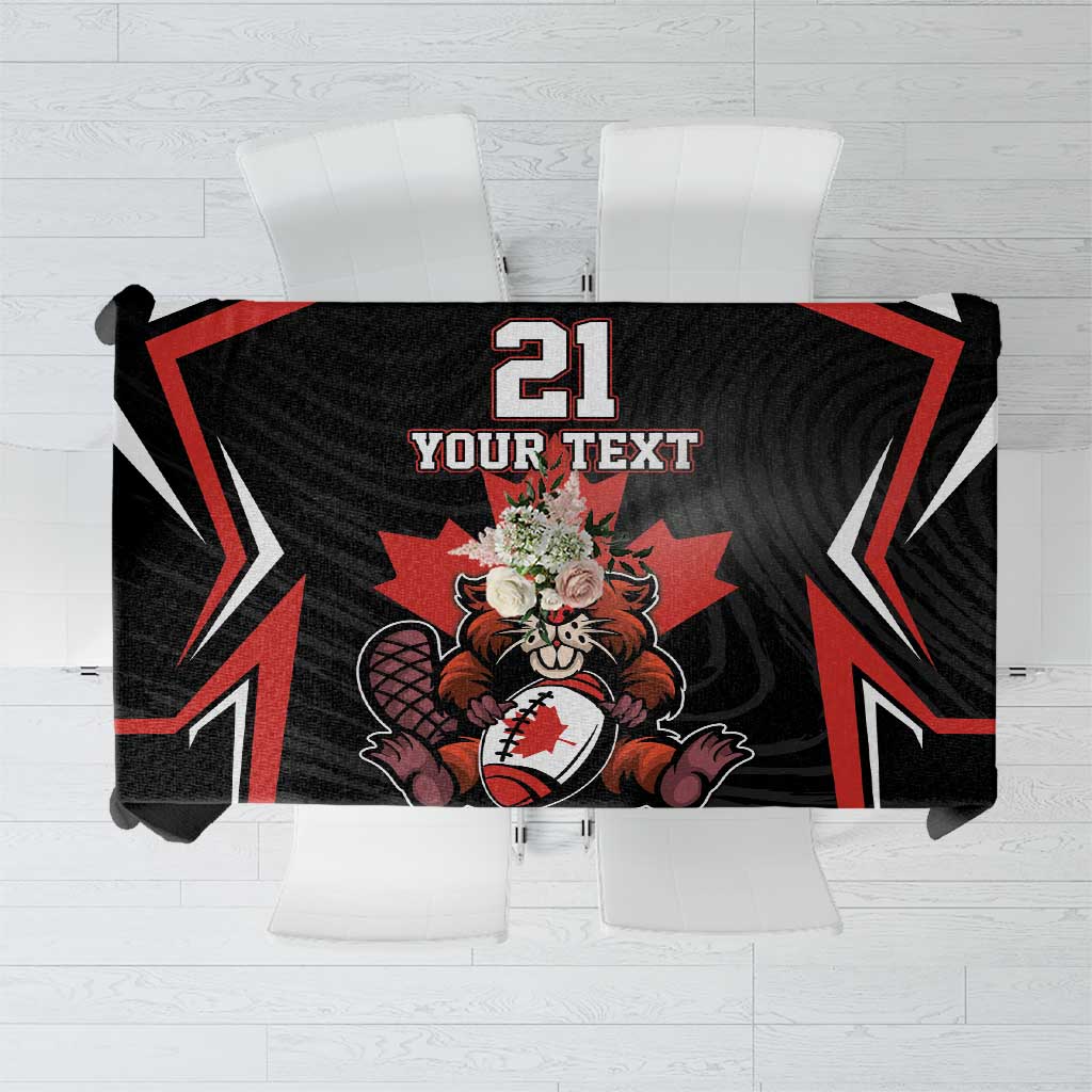 Custom Canada Rugby Pacific Tablecloth Beaver and Maple Leaf - Wonder Print Shop