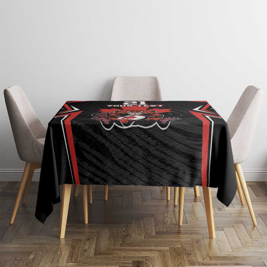 Custom Canada Rugby Pacific Tablecloth Beaver and Maple Leaf - Wonder Print Shop