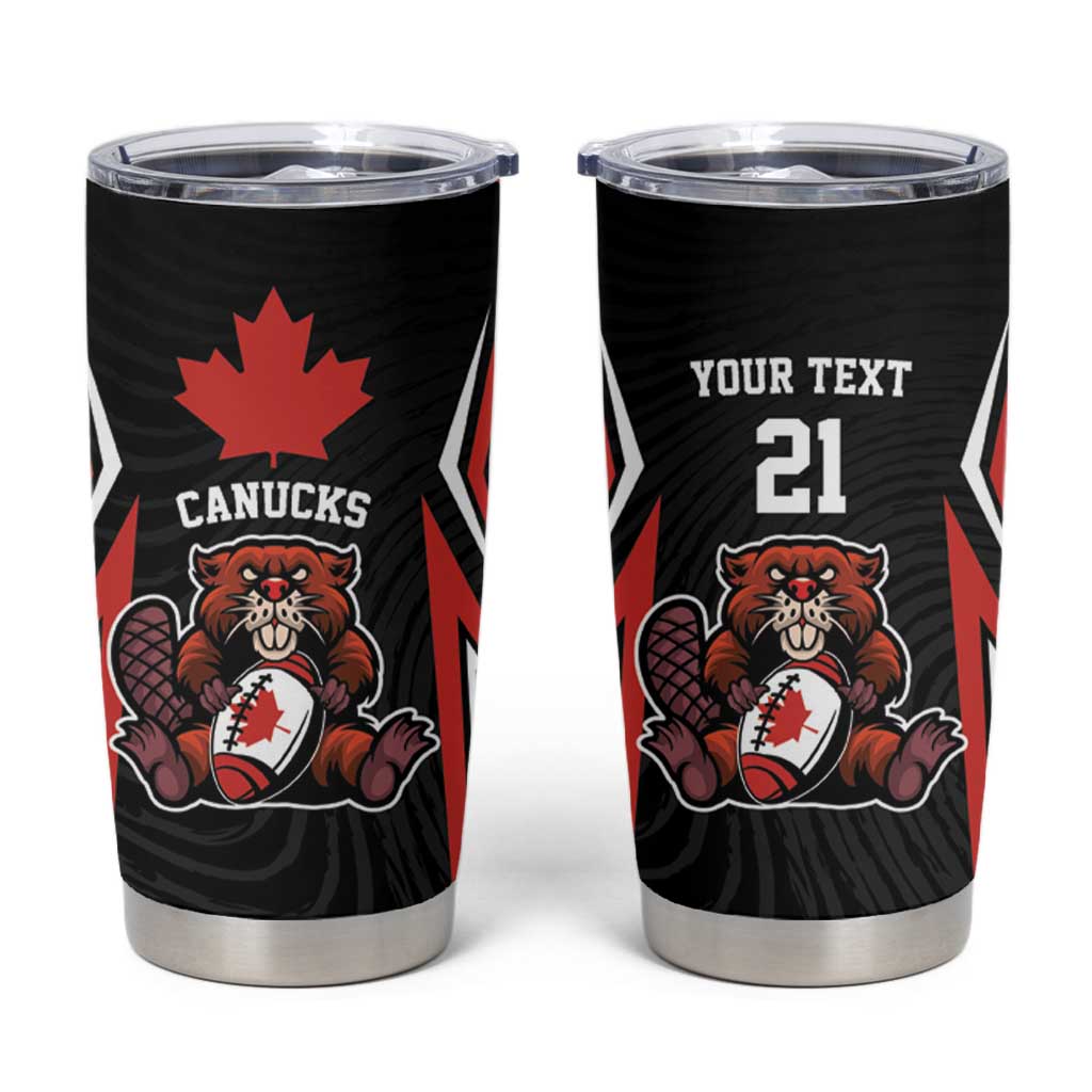 Custom Canada Rugby Pacific Tumbler Cup Beaver and Maple Leaf - Wonder Print Shop