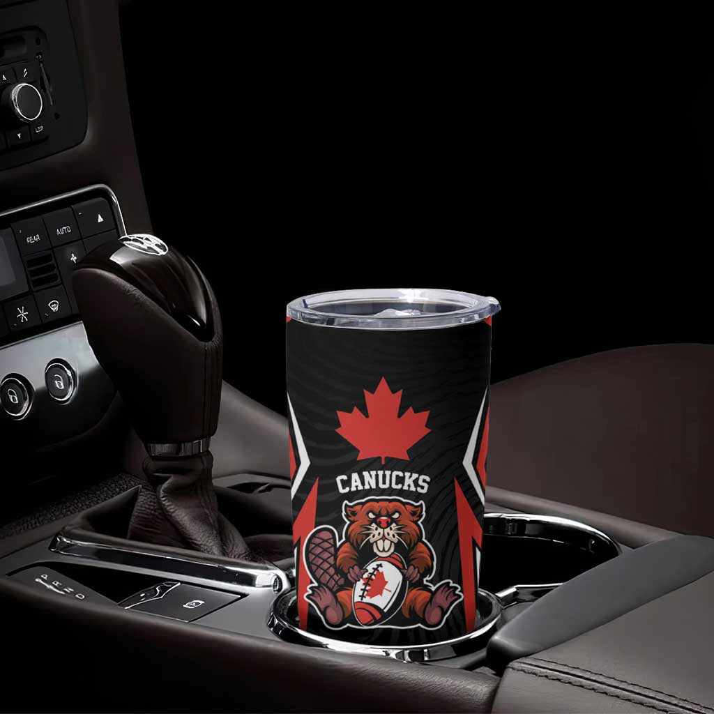 Custom Canada Rugby Pacific Tumbler Cup Beaver and Maple Leaf - Wonder Print Shop