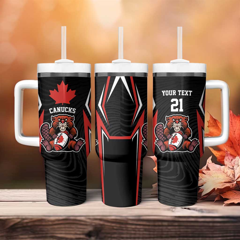 Custom Canada Rugby Pacific Tumbler With Handle Beaver and Maple Leaf - Wonder Print Shop