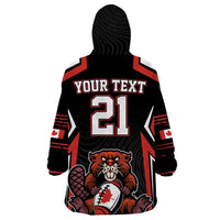 Custom Canada Rugby Pacific Wearable Blanket Hoodie Beaver and Maple Leaf - Wonder Print Shop