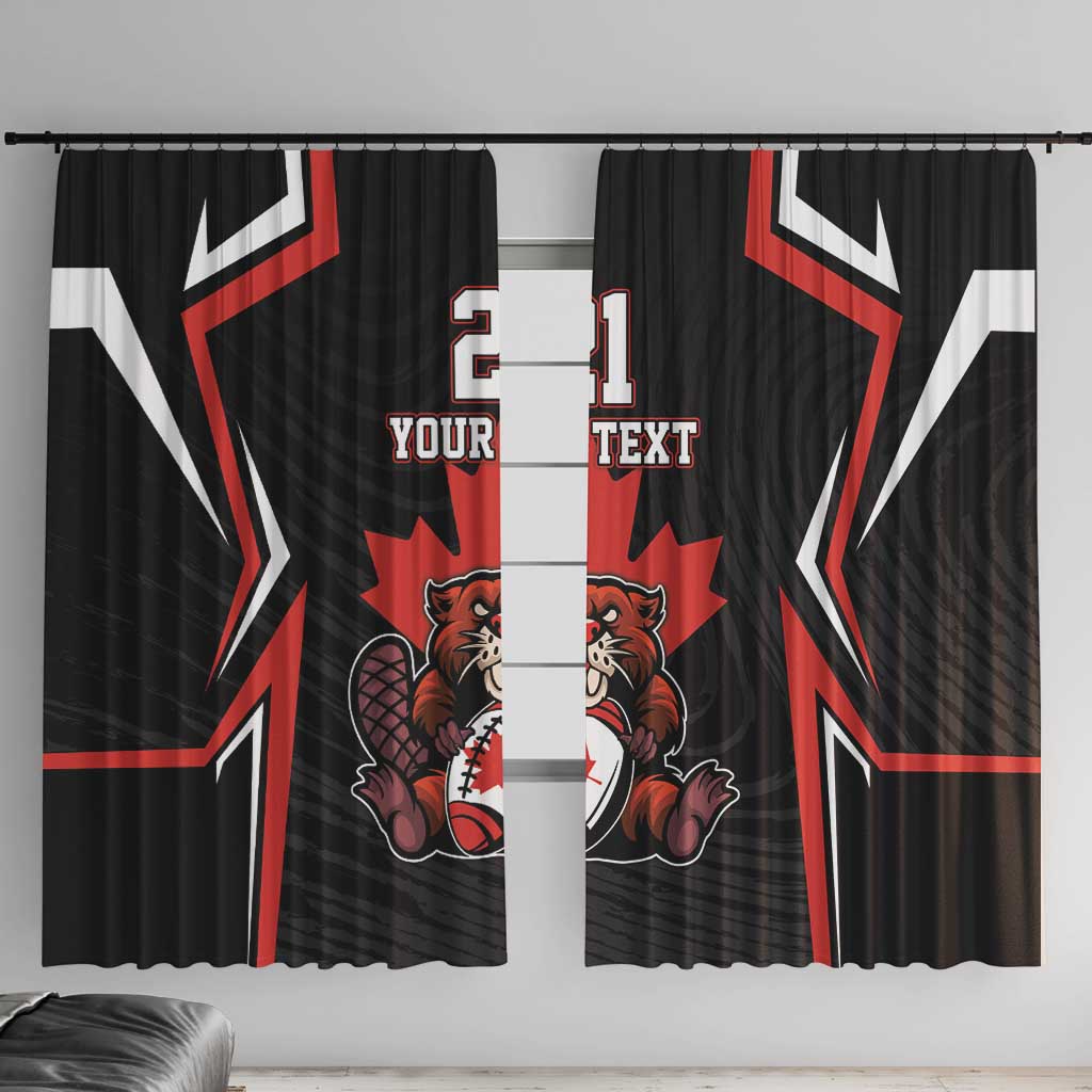 Custom Canada Rugby Pacific Window Curtain Beaver and Maple Leaf - Wonder Print Shop