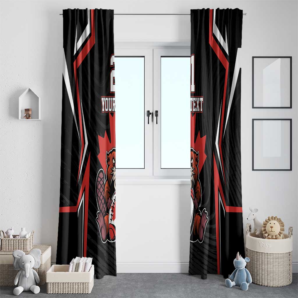 Custom Canada Rugby Pacific Window Curtain Beaver and Maple Leaf - Wonder Print Shop