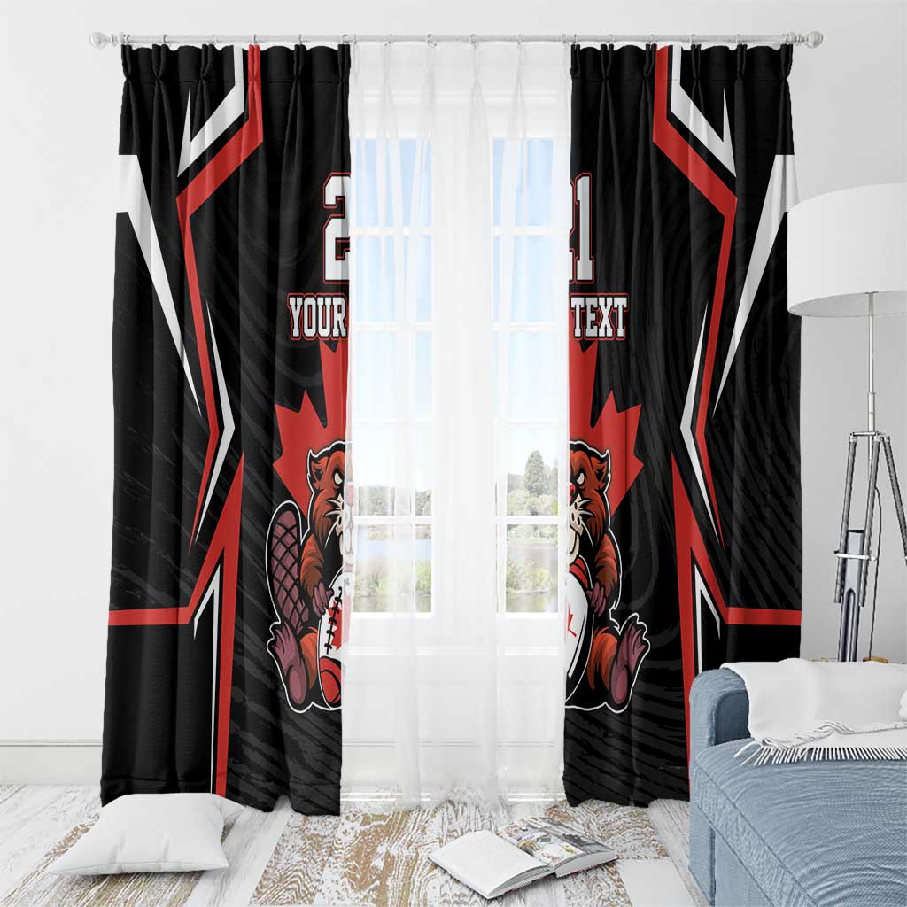 Custom Canada Rugby Pacific Window Curtain Beaver and Maple Leaf - Wonder Print Shop