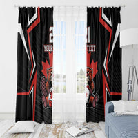 Custom Canada Rugby Pacific Window Curtain Beaver and Maple Leaf - Wonder Print Shop