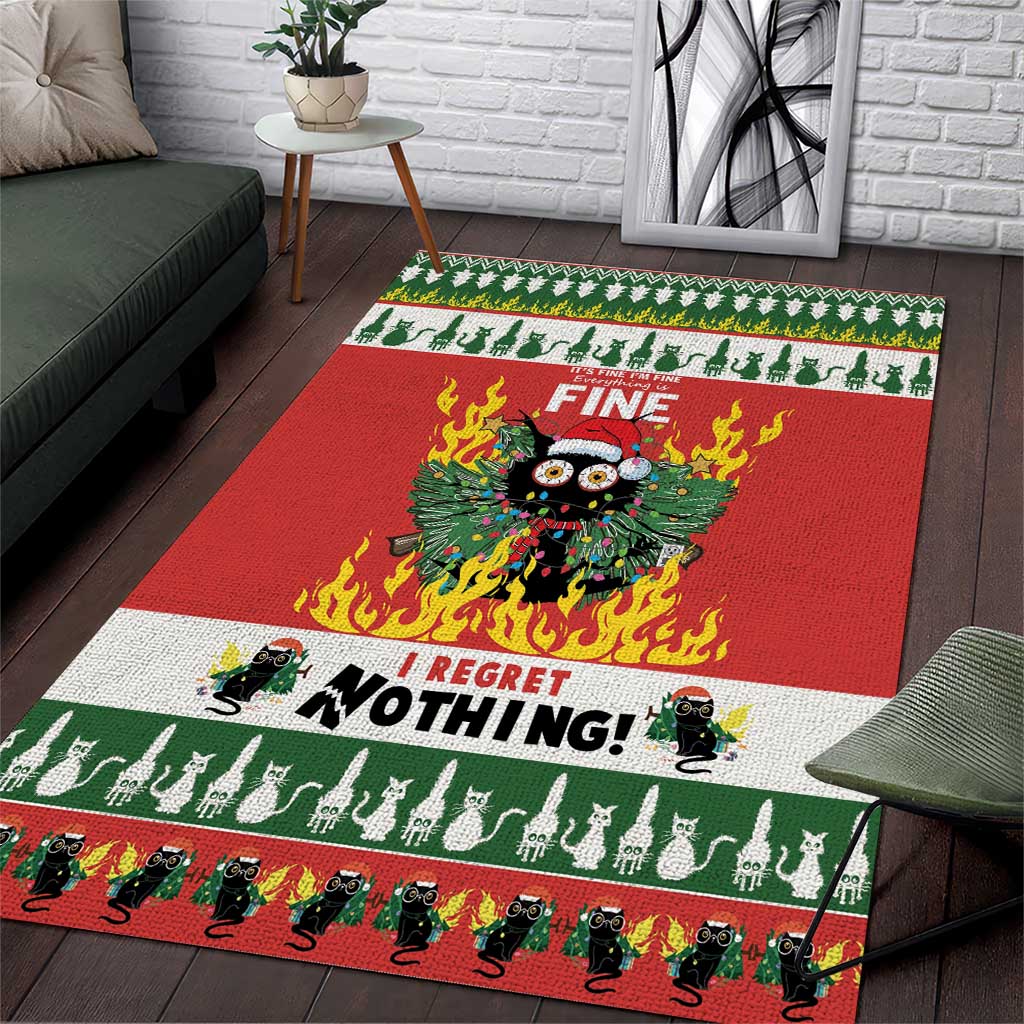 Merry Cat-Mas Area Rug Christmas It's Fine I'm Fine Everything is Fine LT9 - Wonder Print Shop