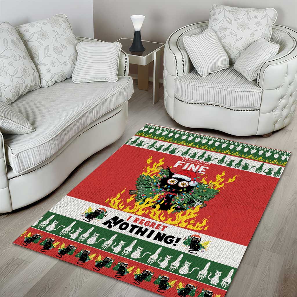 Merry Cat-Mas Area Rug Christmas It's Fine I'm Fine Everything is Fine LT9 - Wonder Print Shop