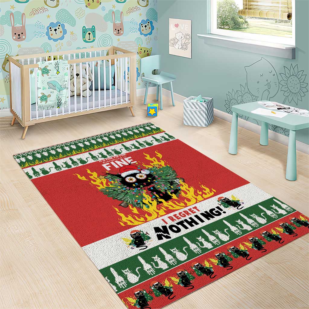 Merry Cat-Mas Area Rug Christmas It's Fine I'm Fine Everything is Fine LT9 - Wonder Print Shop