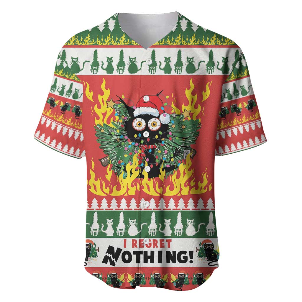 Merry Cat-Mas Baseball Jersey Christmas It's Fine I'm Fine Everything is Fine LT9 - Wonder Print Shop