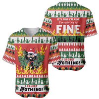 Merry Cat-Mas Baseball Jersey Christmas It's Fine I'm Fine Everything is Fine LT9 - Wonder Print Shop